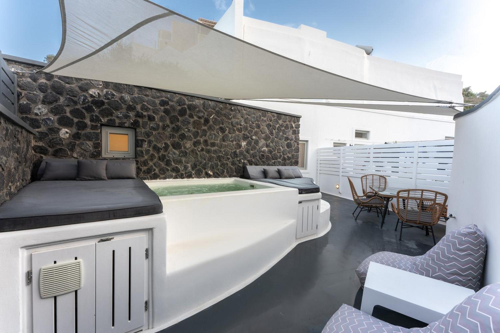 Sun Naam Home Santorini With Heated Jacuzzi Karterados  Zewnętrze zdjęcie